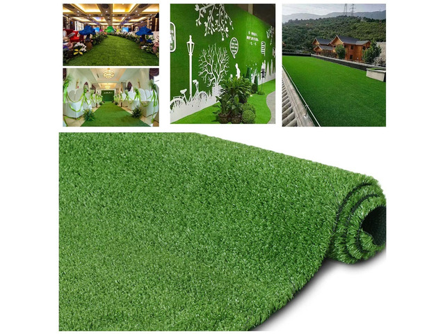 Artificial Grass Turf Lawn 6FTX10FT, Indoor Outdoor Synthetic Grass Custom Size,Backyard Patio Garden Balcony Synthetic Fake Faux Grass Rug With...