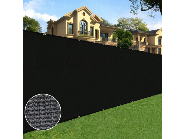 6 ft x 100 ft Privacy Screen Fence Heavy Duty Fence Cover Black Privacy Fence Screen with UV Resistant Mesh, Reinforced Grommets and Breathable...