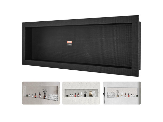 Shower Niche Ready for Tile 16' x 50', Single Shelf Organizer, Square Corners Wall-inserted Niche Recessed, Sealed Protection Modern Soap Storage...
