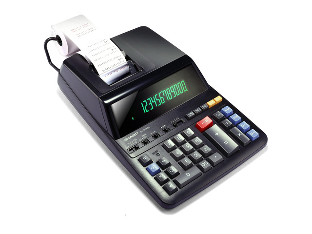 12-Digit Two-Color Print Calculator, Black (EL2196BL) Bright, High-Contrast Display with Weighted Base for Stable Printing, Desktop Adding...