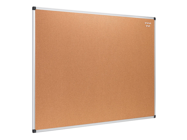 Rectangular Bulletin Board, Cork Board for Wall, Vision Board for Classroom and Office, Aluminum Frame, 35' x 47', Brown