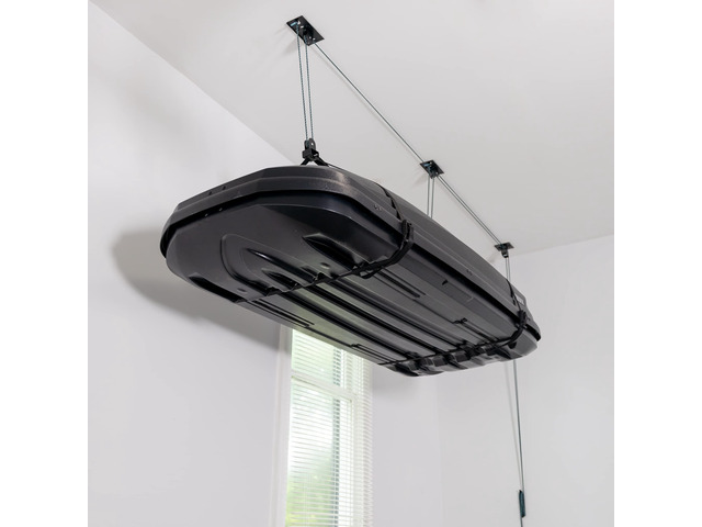 Cargo Box Hoist, Garage Pulley Lift System, Holds 150 lb Cargo Box Storage, Cargo Box Ceiling Hoist, Garage Ceiling Hoist, Holds 150 lb, Fits All...