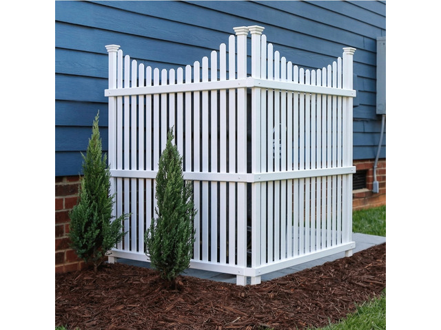 Huntersville Privacy Screen 2pk, White Vinyl DIY No Dig Kit 45inH x 36inW, 2 Panels, ZP19036