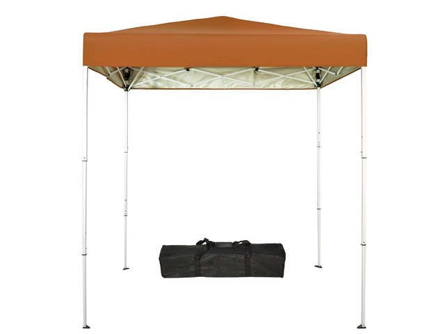 6x4 Ft Pop-Up Canopy Tent Portable Outdoor Canopy Light Brown Small Pop Up Canopy with UV-Resistant 185T Oxford Fabric, Sturdy Steel Frame, Easy...