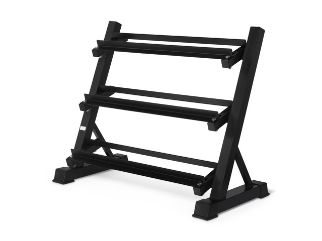 3-Tier Adjustable Dumbbell Weight Rack, Sturdy Steel Stand Only, Black