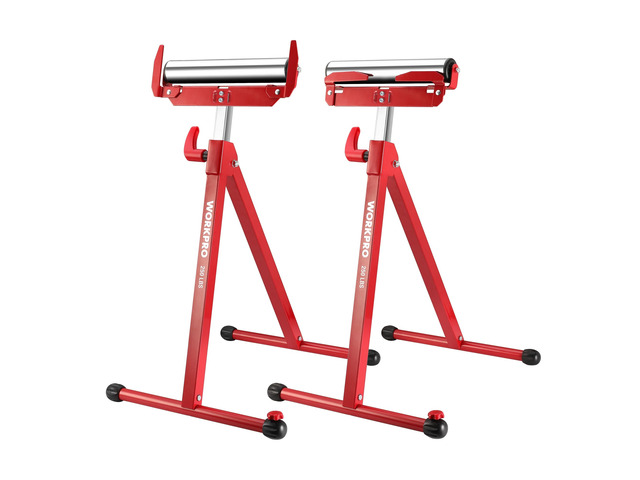 Folding Roller Stand Height Adjustable, Heavy Duty 250 LB Load Capacity, Outfeed Woodworking (Upgraded head), 2PCS