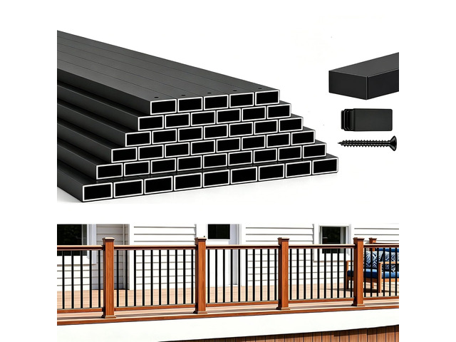 50 Pack 32.25' Deck BalustersStainless Steel Deck Railing Kit Rustproof Side Mount Spindles Railings with End Caps & ScrewsModern Porch Balusters...