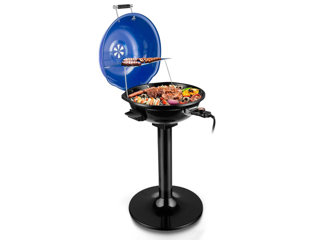 Electric Grill, Indoor/Outdoor Electric BBQ Grill, 1600W Portable Removable Stand Grill with Adjustable Heat & Drip Tray, Double Layer Design for...