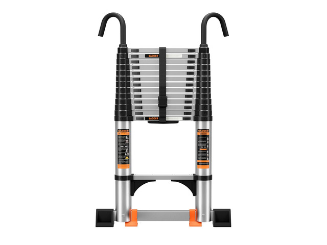 Telescoping Ladder,12.5FT Aluminum Extension Ladder,330lbs Max Capacity Multi-Purpose Collapsible Ladder with Stabilizers and Hooks,Portable...