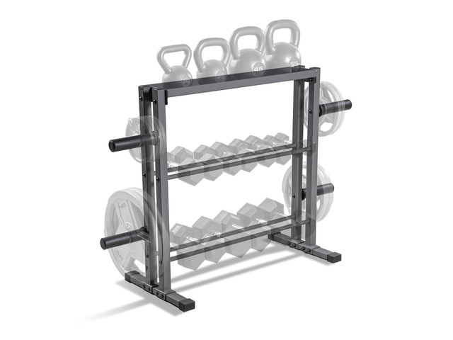 Combo Weights Storage Rack for Dumbbells, Kettlebells, and Weight Plates DBR-0117 gray 18.00 x 36.00 x 54.00 inches