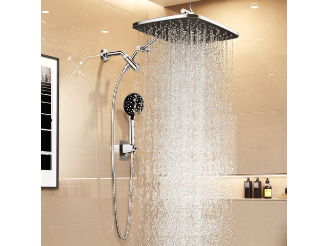 14' Wide Rain Shower Head with Handheld,Full Body Coverage & Spa-Like Multi Spray Modes, Rainfall Combo with 15' Metal Extension Arm, Detachable...