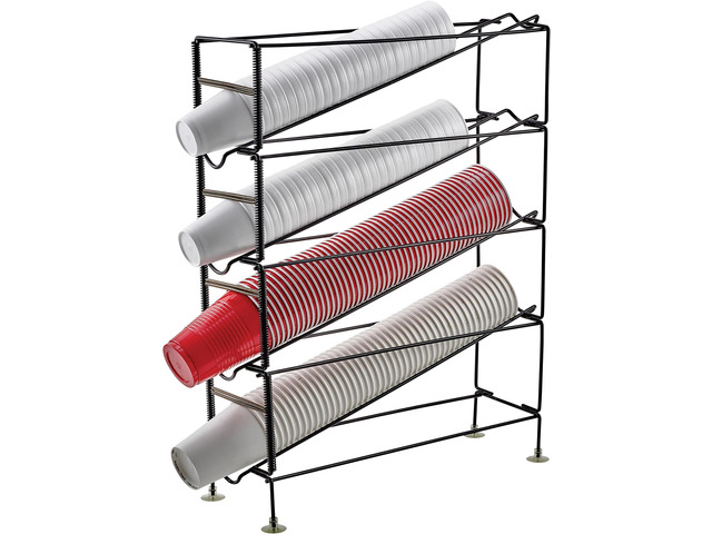 20' 4-Tier Cup Dispenser Rack Dispensing Rack Four-tier, Suction feet, Restaurant service, Great for Snow Cone Cups, Cup Storage, Concession...