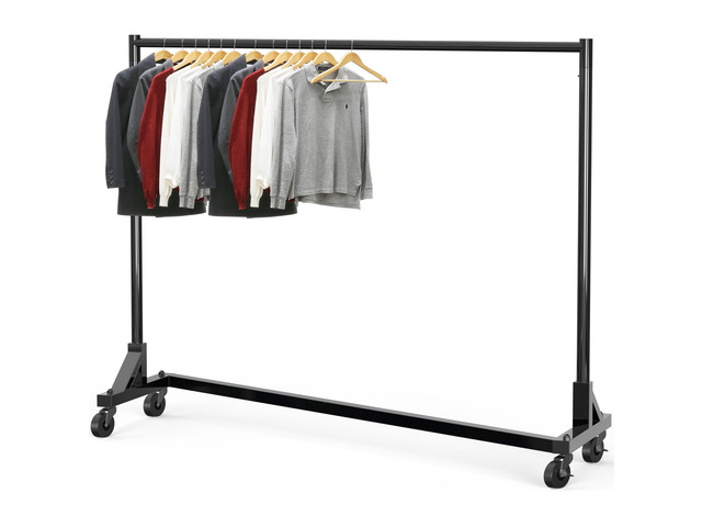 Industrial Grade Z-Base Garment Rack, 63' W/500Lb, Black