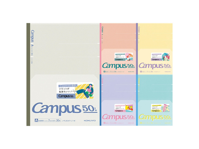 Composition Notebooks, 5 Pack Campus Semi-B5 Comp Book with Dot A 7mm Ruled, 30 Sheets, School Lined Notebook 50th Anniversary Edition, Journal...