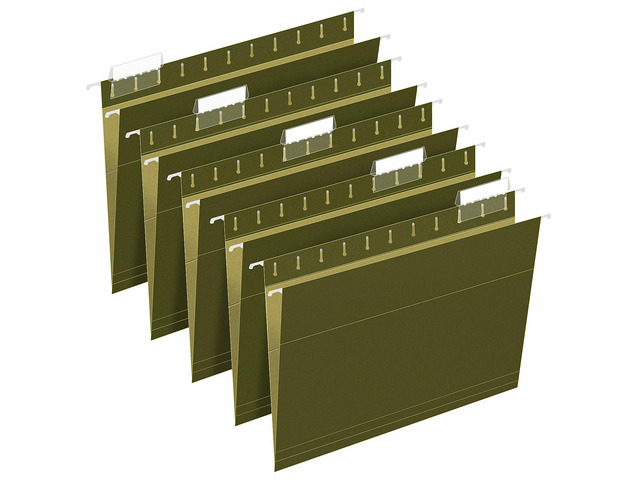 Hanging File Folders, 30 Pack Reinforced Hanging Folders Letter Size, Designed for Bulky Files, Filing Cabinet, Adjustable Tabs, Green
