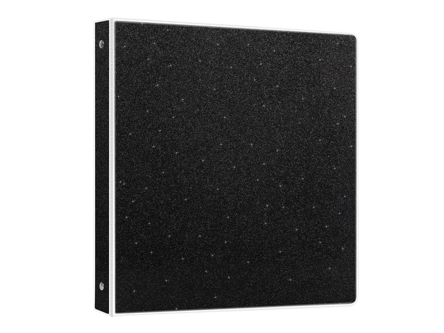 3 Ring Binder, Glitter 1 Inch Organizer (10.5'' x 11.5'') Holds 8.5 x 11 Letter Size 300 Pages, Waterproof Durable View Binder, 1 Pack, Black