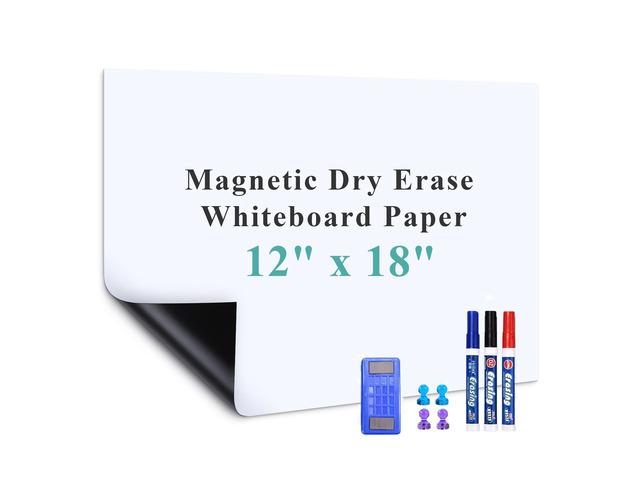 Small Self-Adhesive Whiteboard Sticker: to-Do Lists at a Glance Magnet-Receptive Dry Erase Decal with No-Ghosting Surface - 18' x 12'...