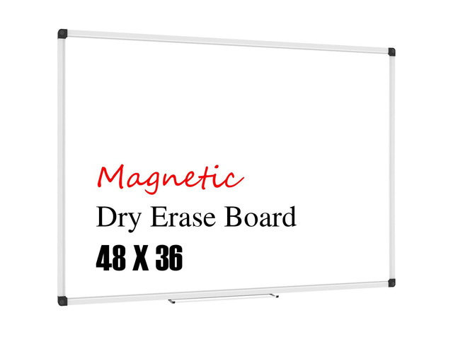 XBoard Magnetic Whiteboard 48 x 36, White Board 4 x 3, Dry Erase Board with Detachable Marker Tray