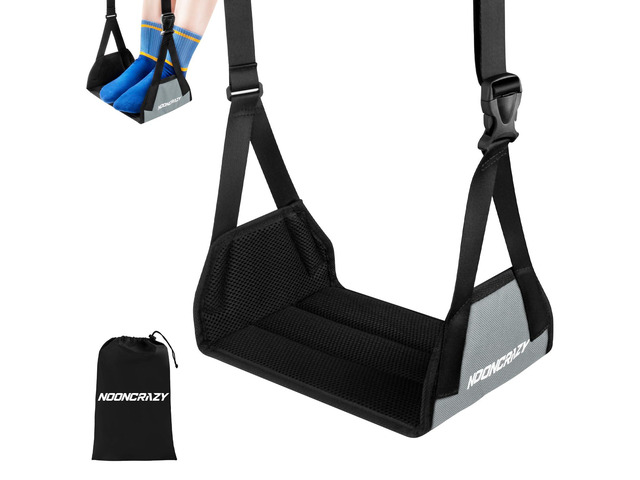 Airplane Foot Fammock, No Collapse Thickened Bamboo Plane Foot Rest Travel Portable Airplane Foot Sling Wing with Thickened Foam & Carry Bag,...