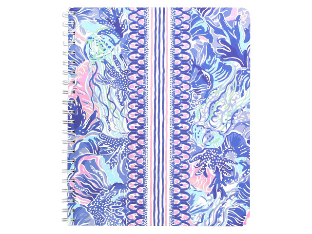 Large Pink/Blue Hardcover Spiral Notebook, 11' x 9.5' with 160 College Ruled Pages, Shade Seeker