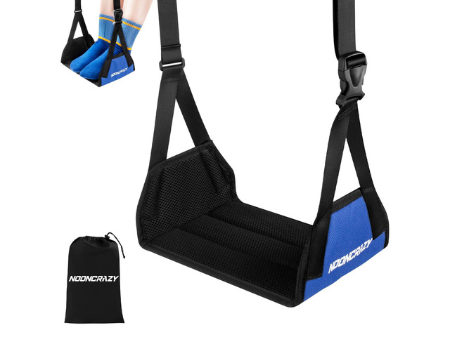 Airplane Foot Fammock, No Collapse Thickened Bamboo Plane Foot Rest Travel Portable Airplane Foot Sling Wing with Thickened Foam & Carry Bag,...