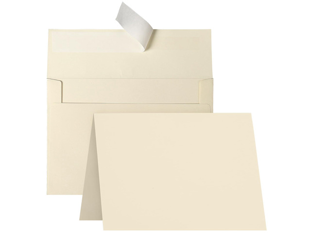 100 Pack Cream Blank Cards and Envelopes 5x7 Folded Ivory Cardstock and A7 Envelopes Self Seal for Wedding, Invitations, DIY Greeting Cardstock &...