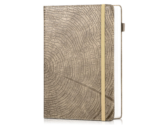 Lined Journal for Men & Women, Tree Growth Ring Hardcover A5 Notebook 256 Pages, 100 GSM Paper, Vegan Leather Bound Journal, Diary, Lay-Flat, Daily...