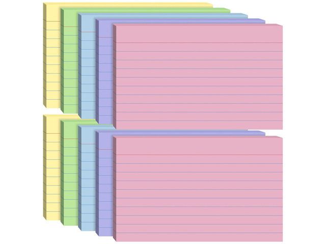 Index Cards 5x8, 200 Sheets, Ruled Color Flash Cards for Effective Studying and Note-Taking, Premium Note Cards, Essential School Supplies for...