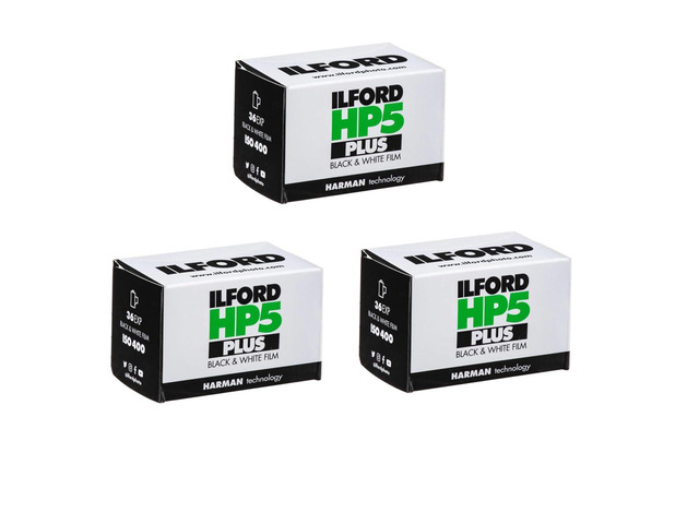1574577 HP5 Plus, Black and White Print Film, 35 mm, ISO 400, 36 Exposures (Pack of 3)