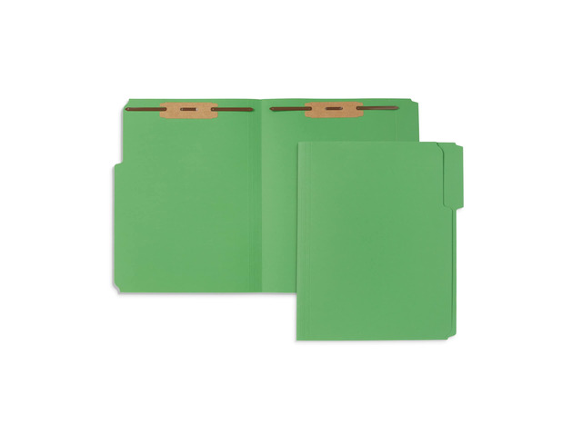 50 Green Fastener File Folders, Letter, 2 Prong Durable 11pt Green Paper, Letter Size, 1/3 Cut Reinforced Tabs, Bonded 2 Prong Fasteners, Medical,...
