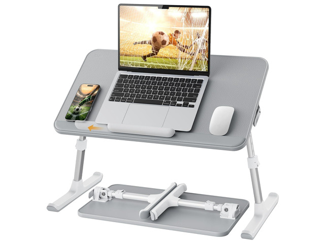 Non-Slip Leather Lap Desk Laptop Bed Tray Table, Laptop Stand for Bed Portable Lightweight Standing Desk for Writing Eating Reading Couch Sofa...