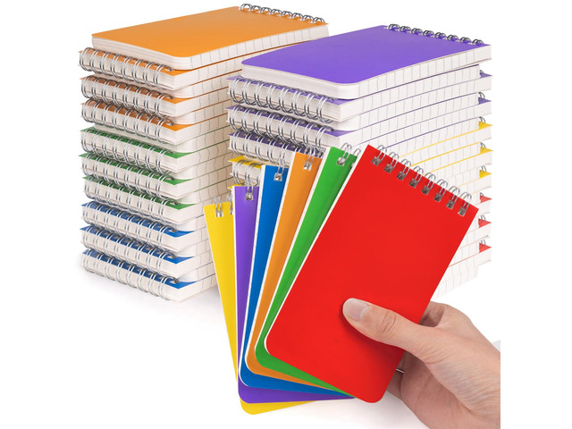 Pocket Notebook 3x5 Inch, 42Packs Mini Top Bound Spiral Notepads Bulk Memo Pads 6 Colored 60Sheets/120Pages (80GSM), Small Notepads for Listing,...