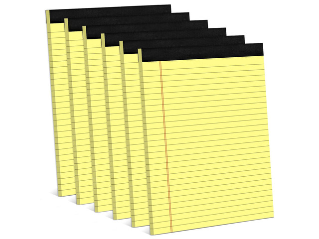 6 Pack Note Pads 8.5x11, Wide Ruled, Lined Writing Pads Yellow Legal Pads Letter Size 8.5 x 11 Notebook for Work Micro Perforated Legal Notepads...