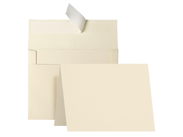 A2 Cream Folded Blank Cards and Envelopes 100 Pack 4.25 x 5.5 Ivory Cardstock and A2 Envelopes Self Seal 100 for Wedding, Invitations, Thank You...