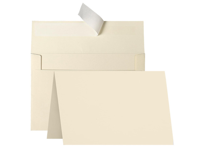 Folded Cream Blank Cards and Envelopes 4x6, 100 Pack Ivory Card Stock 4 x 6 and A6 Envelopes Self Seal for Invitations, Wedding, Birthday, Baby...