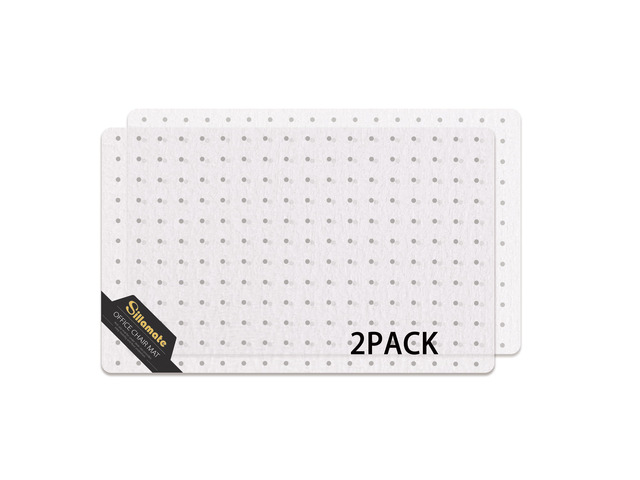 Plastic Office Chair Mat for Carpeted Floors, 2 Pack Heavy Duty Floor Mat,Eco-Friendly Series Studded Carpet Desk Chair Mats-30'' x 48'' (30 inches...