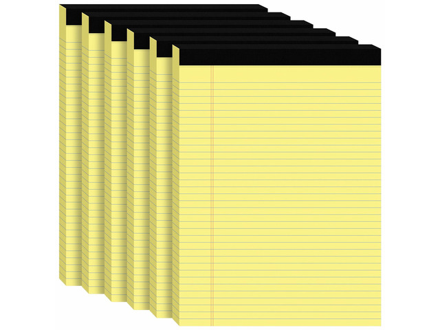 6pcs Legal Pads 8.5 x 11, Perforated Yellow Notepad 8.5x11, 50Sheets/Pad Writing Pads 8.5x11, College Ruled Thick Paper, Lined Note Pads with...
