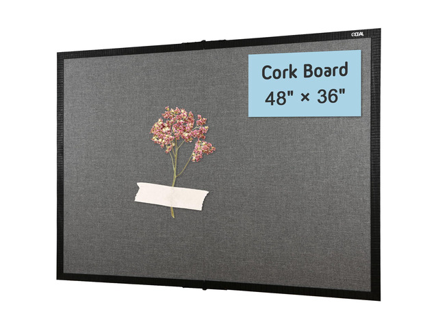 Large Bulletin Board 36 x 48, Cork Boards for Walls, Black Wood Framed Corkboards with Grey Fabric, Foldable Cork Board for Office, Home & School,...