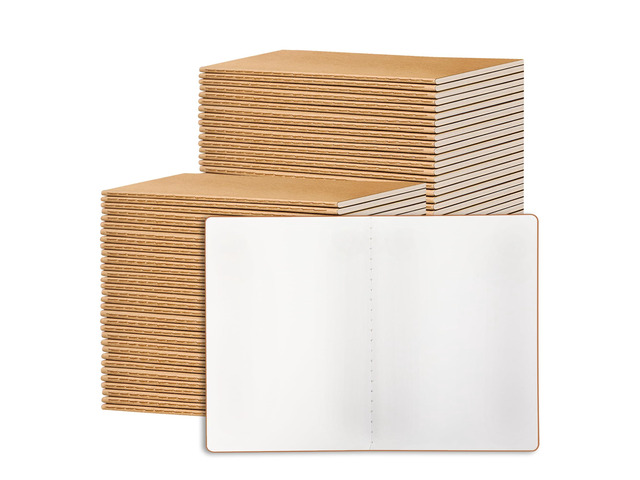 72 Pack Blank Kraft Notebooks, 8.3x5.5 Inches A5 Small Journals Bulk Blank Notebooks 80 Gsm Unlined with 60 Pages A5 Subject Notebooks Traveler...
