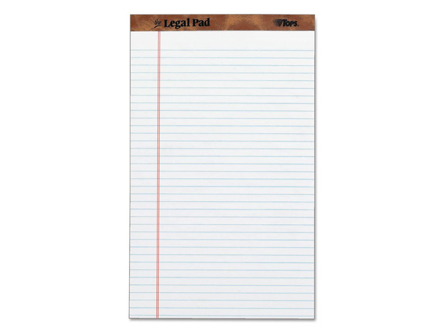 7573 Perforated Everyday Writing Legal Pad, 8.5 x 14 Inch, White, 12 Count (Pack of 1)
