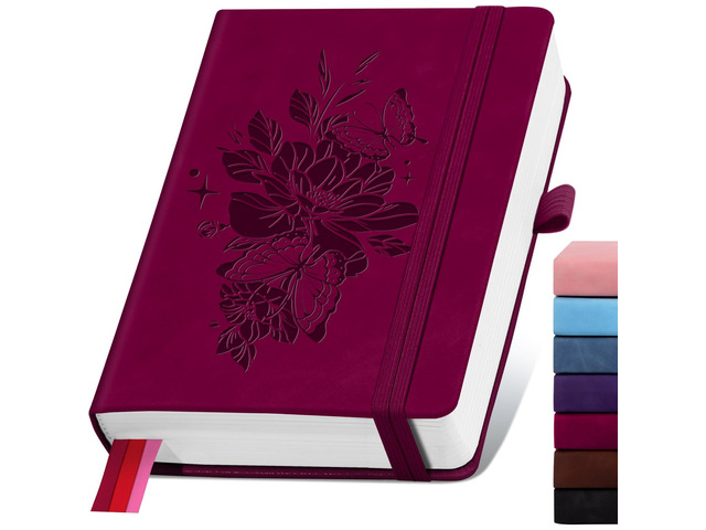 Lined Journal Notebook 365 Pages, A5 Leather Journals for Writing Women Men Hardcover Notebook with 100GSM Thick Paper, Daily Journal Notebook for...