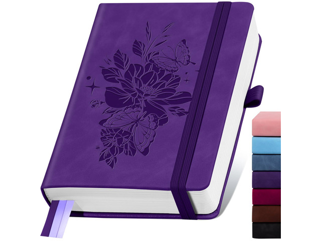 Blank Journal Notebook 365 Pages, A5 Leather Sketch Book for Women & Men Hardcover Notebook with 100GSM Thick Paper, Sketchbook for Travel, Work,...