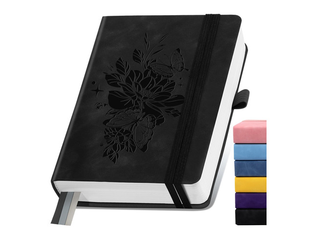 Lined Journal Notebook 365 Pages, A5 Leather Journals for Writing Women & Men, Hardcover Notebook with 100GSM Thick Paper, Daily Journal Notebook...