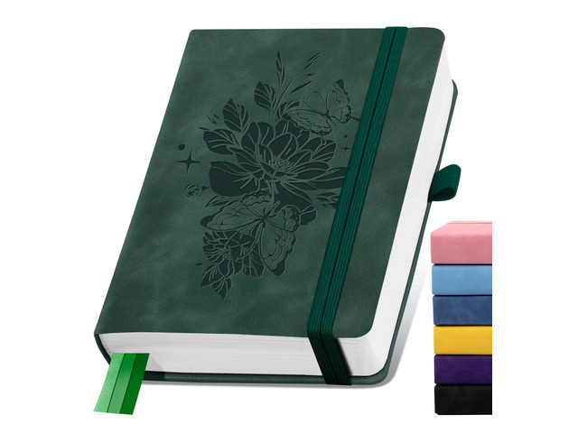 Lined Journal Notebook 365 Pages, A5 Leather Journals for Writing Women Men Hardcover Notebook with 100GSM Thick Paper, Daily Journal Notebook for...
