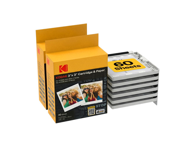 4PASS 3x3 Cartridge Refill, 60 Sheets, Mini 3 & Mini Shot 3 Compatible with Mini 3 Retro/Era & Mini Shot 3 Retro/Era, Water, Fingerprint, Fade...