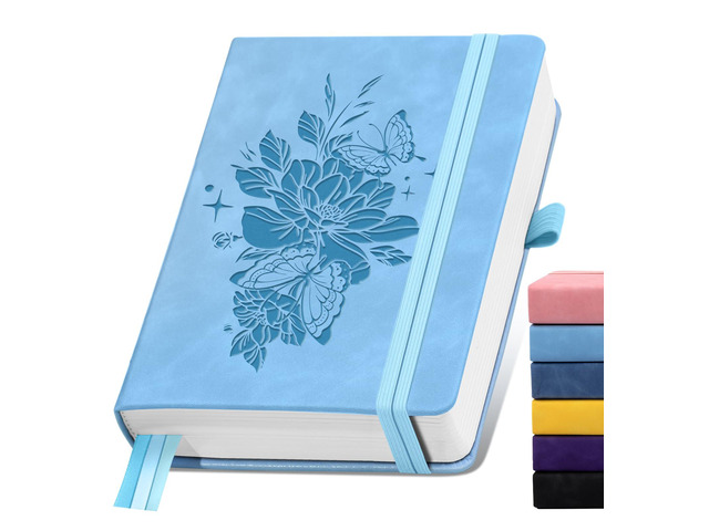 Lined Journal Notebook 365 Pages, A5 Leather Journals for Writing Women Men Hardcover Notebook with 100GSM Thick Paper, Daily Journal Notebook for...