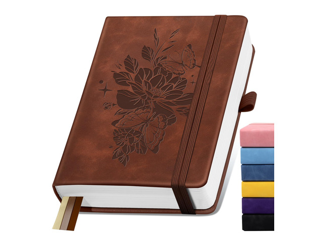 Lined Journal Notebook 365 Pages, A5 Leather Journals for Writing Women Men Hardcover Notebook with 100GSM Thick Paper, Daily Journal Notebook for...