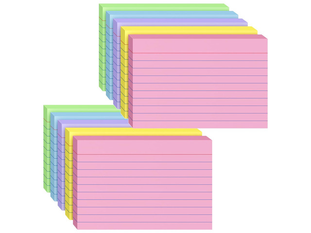 Index Cards 4x6, 400 Sheets, Ruled Color Flash Cards Premium Note Cards 4x6 4x6 Cards for Effective Studying and Note Taking, Essential for School,...