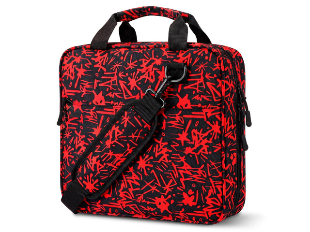 Zipper Binder Folder Keeper with Strap 2', 3 Ring, Red, Lightning Dark Red Black, Multi-Pocket Zipper Bag, Fabric, 13' Laptop 5-Tab Expanding File...