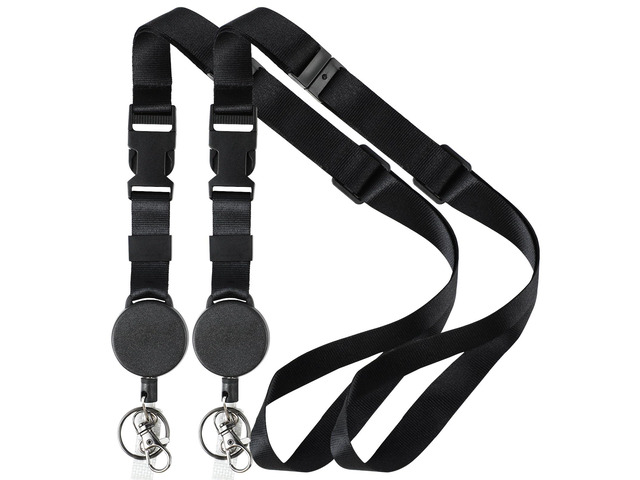 Heavy Duty Retractable Lanyard - 2 Pack Breakaway Lanyards for ID Badges Keys, Retractable Keychain with Upgraded Badge Reel, Lobster Clip, and Key...